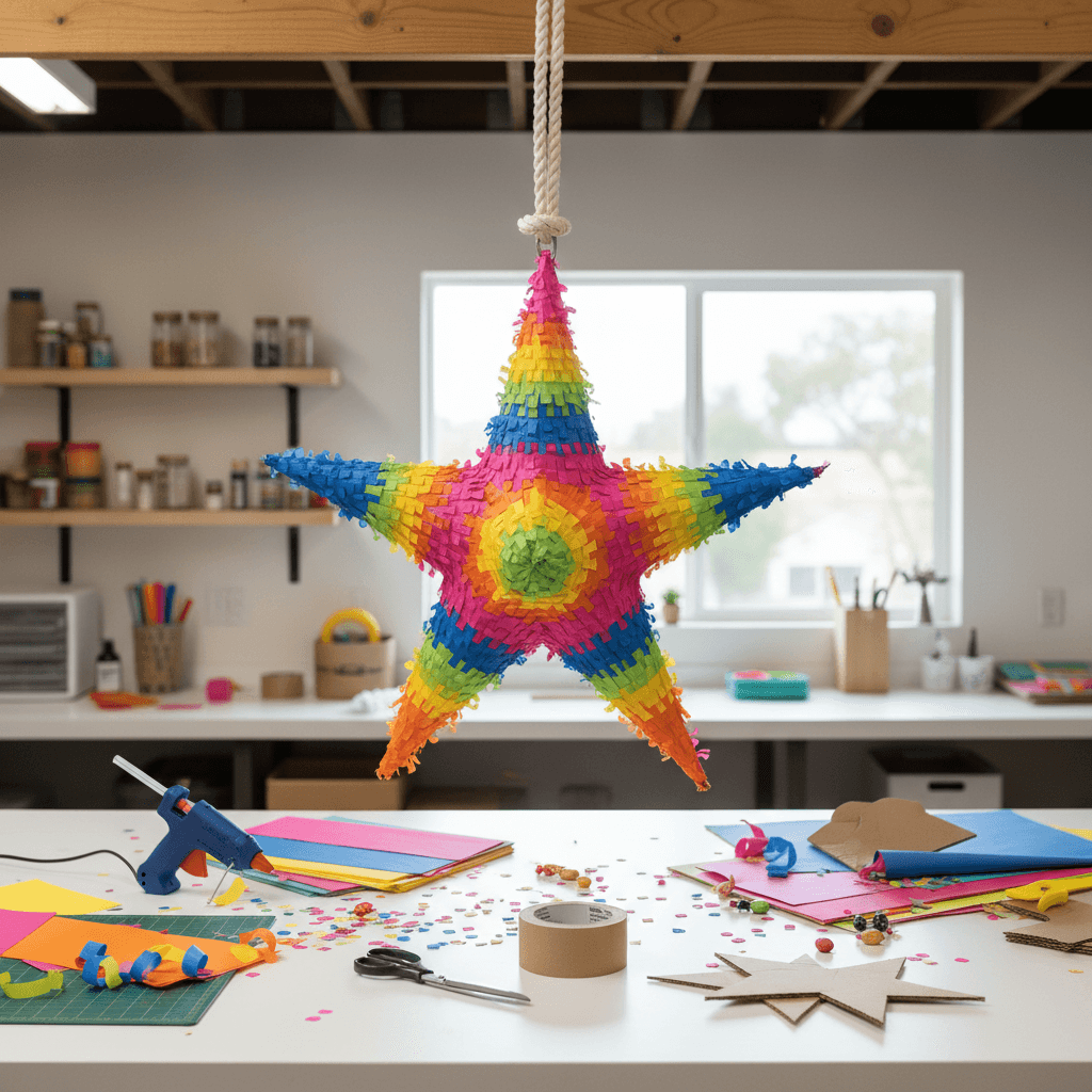 Csillag alakú pináta készítése otthon: lépésről lépésre