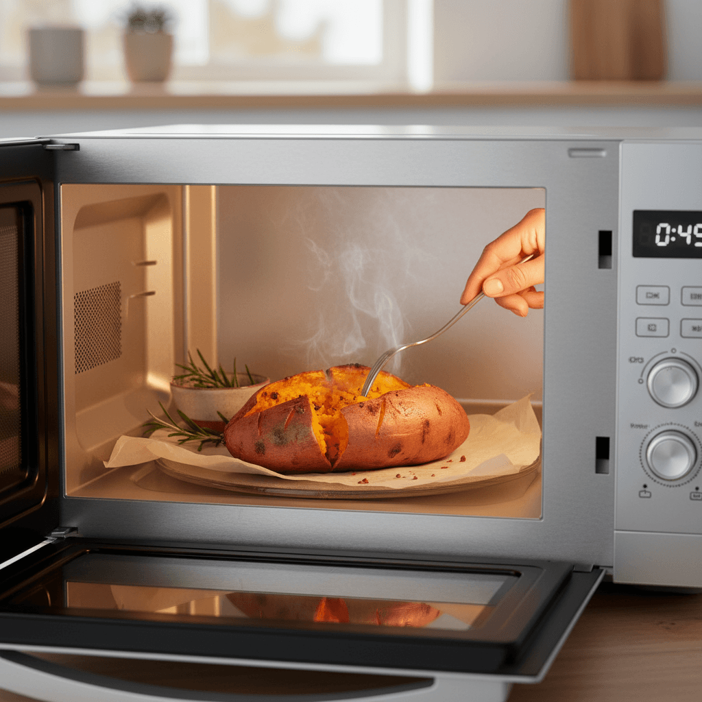 Édesburgonya a mikróban: a leggyorsabb út a tökéletes körethez